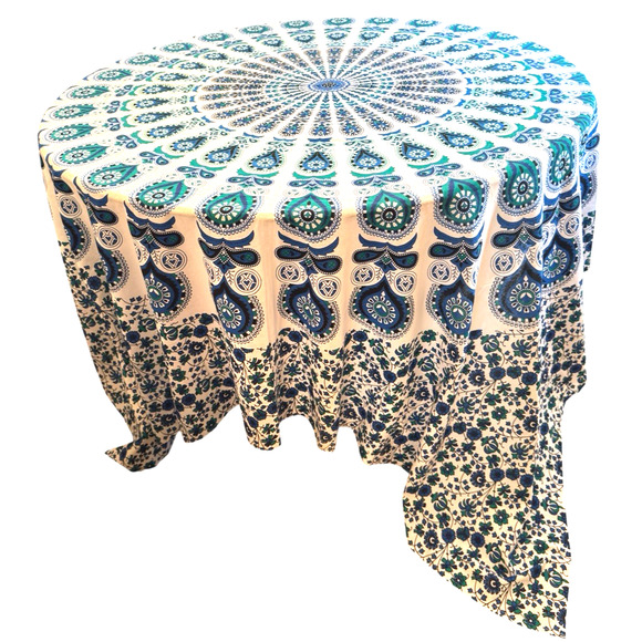 Earthbound Trading Cotton Tablecloth Floral Print Wall Hanging Spread 92" x 96" - Picture 2 of 5